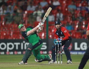 Kevin O'Brien in action in the World Cup match against England