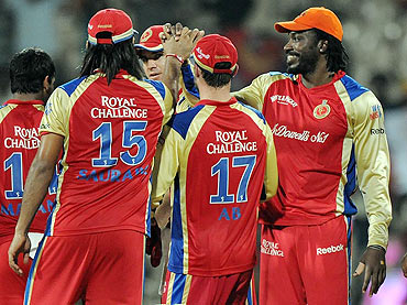 RCB players in action