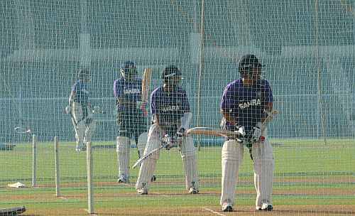 Indian team during a practice session