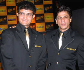 Shah Rukh Khan (right) with Sourav Ganguly