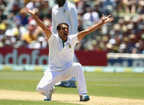 Imran Tahir of South Africa unsucessfully appeals during day one of the 2nd Test match between Australia and South Africa