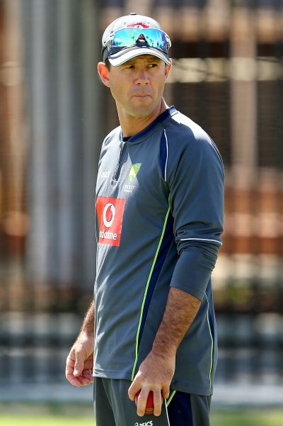 Ricky Ponting looks on during an Australian training session at WACA