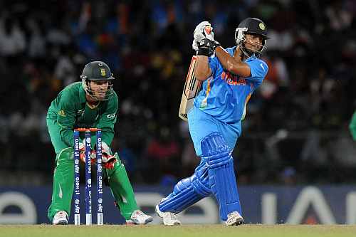 Suresh Raina of India bats during the ICC World Twenty20 2012 Super Eights Group 2 match between South Africa and India