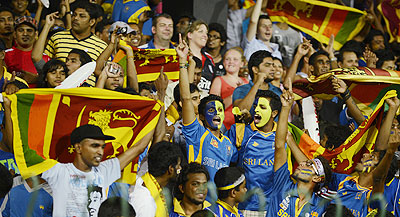 Sri Lankan fans celebrate