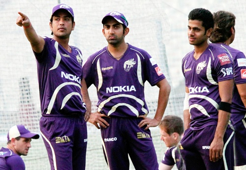 KKR players during training