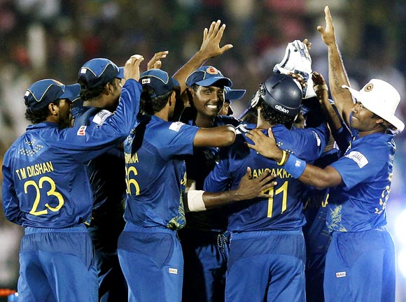 Sri Lankan players celebrate