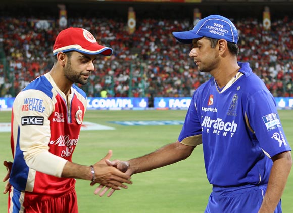 Rahul Dravid and Virat Kohli at the toss
