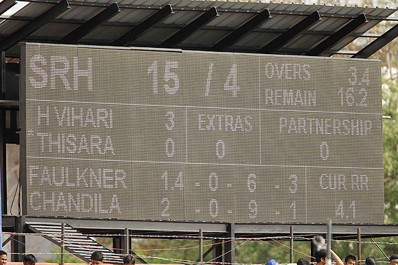 General view of the scoreboard