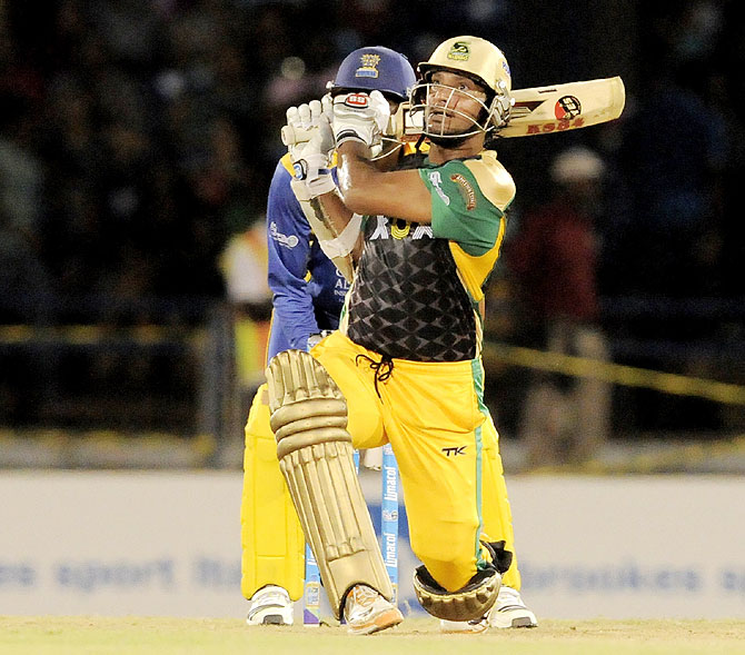 Kumar Sangakkara batting for Jamaica Tallawahs