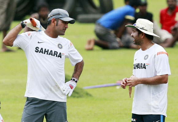 MS Dhoni and Sachin Tendulkar