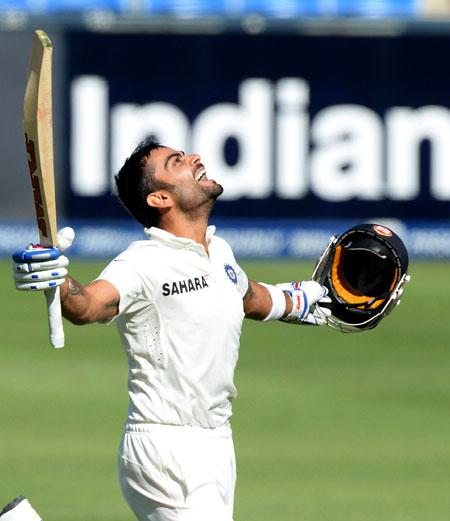 Virat Kohli celebrates his century on Day 1 of the 1st Test against South  Africa in Johannesburg on December 18, 2013