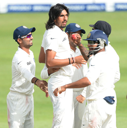 Ishant Sharma celebrates a wicket
