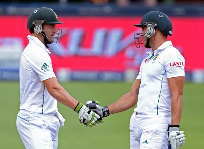 AB de Villiers (left) with Faf du Plessis