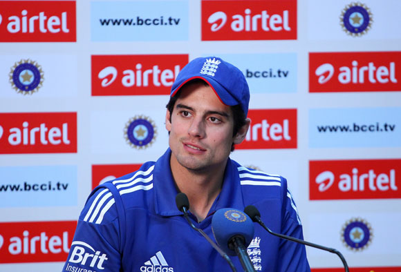Alastair Cook of England addresses the media in the post match press conference