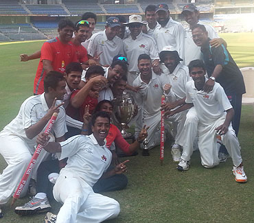 The Mumbai Ranji team celebrates
