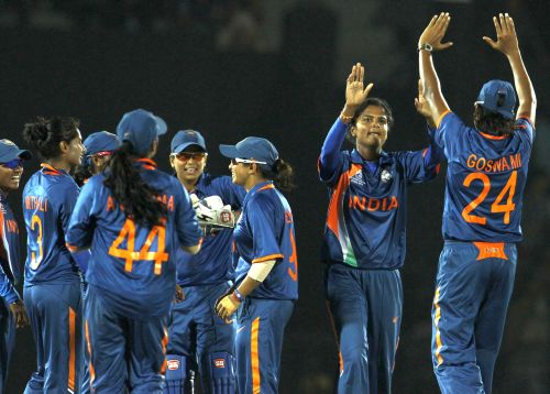 Indian team celebrates after winning the game
