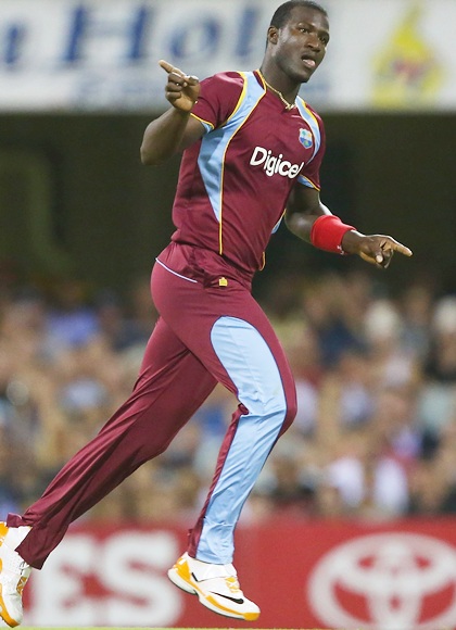 Darren Sammy of West Indies celebrates