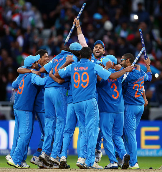 The Indian cricket team celebrates
