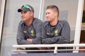 Mickey Arthur (left) and Michael Clarke