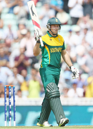 David Miller of South Africa celebrates completing his fifty