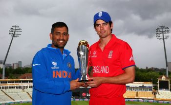 MS Dhoni and Alastair Cook