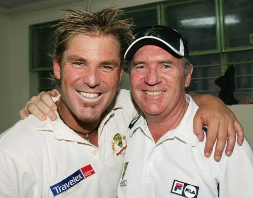 Allan Border and Shane Warne