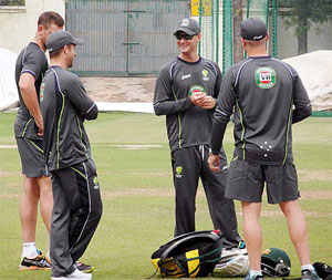 Australia's players at a training session