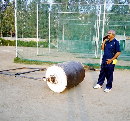 AN Sharma at the Government School nets