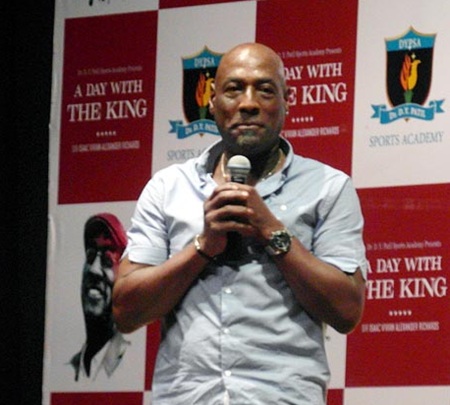 Vivian Richards at the felicitation function for coaches at the DY Patil Sports Academy