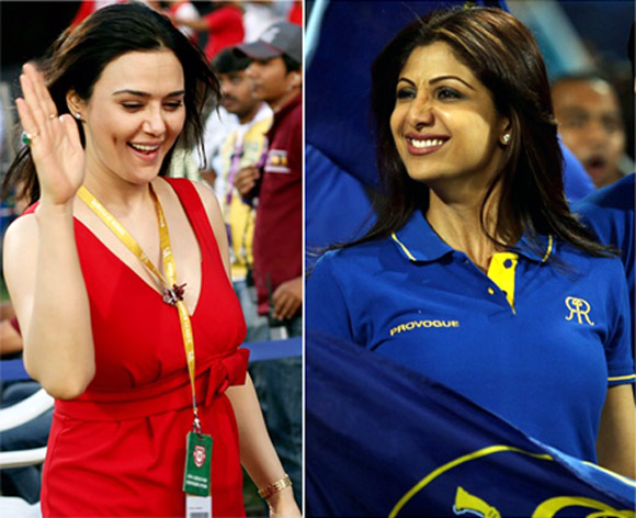 580px x 472px - PHOTOS: Shilpa beats Preity in IPL's Battle of Bollywood beauties -  Rediff.com