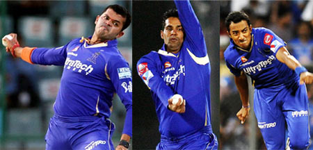 S Sreesanth, Ajit Chandila and Ankeet Chavan were caught for spot-fixing in IPL
