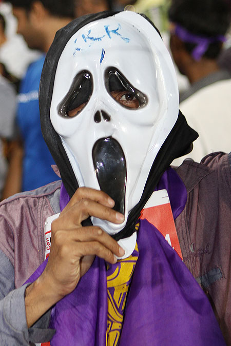 A KKR fan in the stands