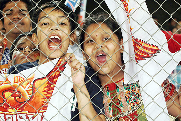 Sunrisers Hyderabad's young fans at the match