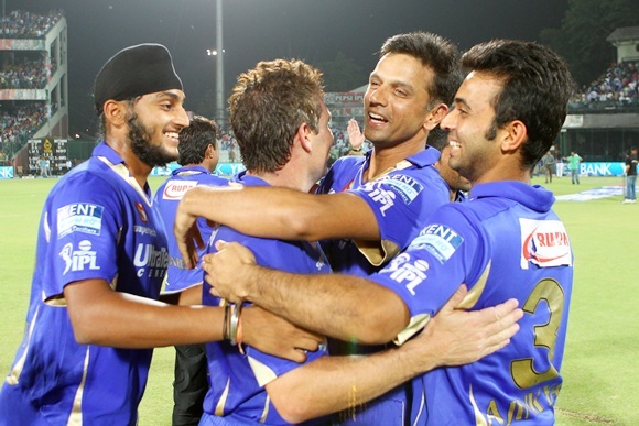 Rahul Dravid with teammates