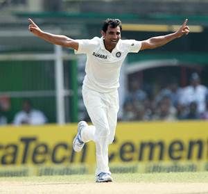 Mohammad Shami celebrates a wicket
