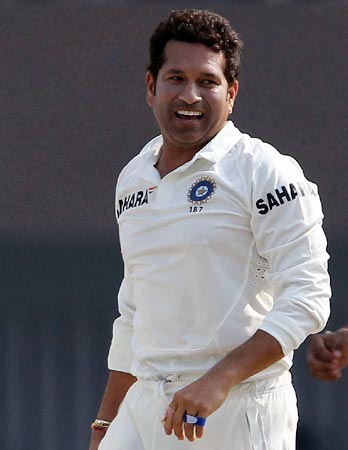 Sachin Tendulkar during his 199th Test at the Eden Gardens in Kolkata