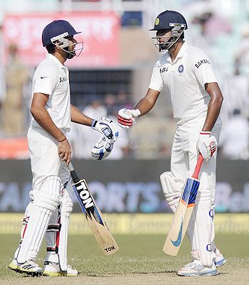Rohit Sharma and R Ashwin en route their record-breaking partnership on Friday