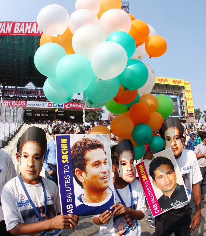 199 balloons were releases in honour of the 199th Test for Sachin Tendulkar of India
