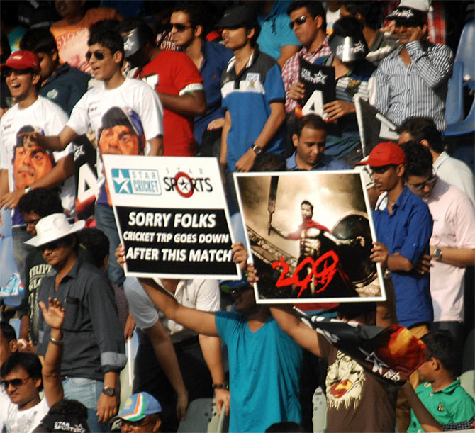 Fans at the Wankhede stadium