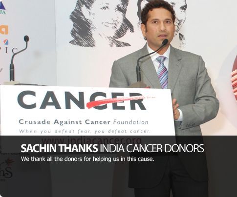 Anjali and Sachin Tendulkar support the Crusade Against Cancer Foundation and raise money for children with cancer, who cannot afford expensive treatment.