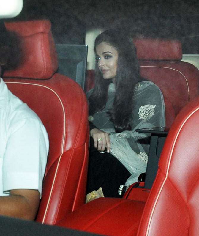 Aishwarya Rai-Bachchan arrives for the party on Monday