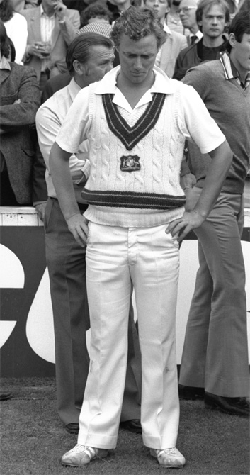 A depressed Kim Hughes the captain of Australia after his team's loss to England at the Oval