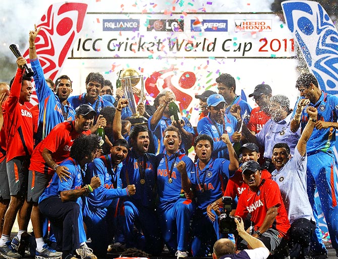 India celebrate after winning the 2011 World Cup
