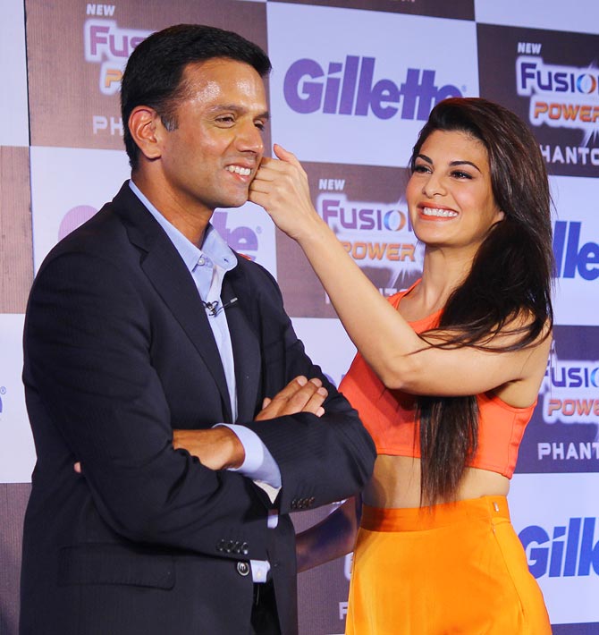 Rahul Dravid with actress Jacqueline Fernandez