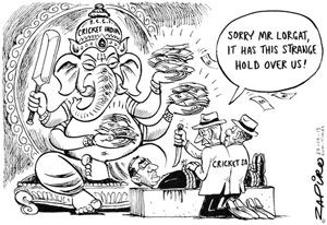 The offensive cartoon depicting the tussle between the BCCI and CSA