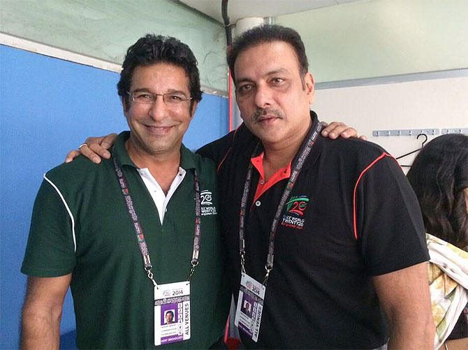 Wasim Akram with Ravi Shastri
