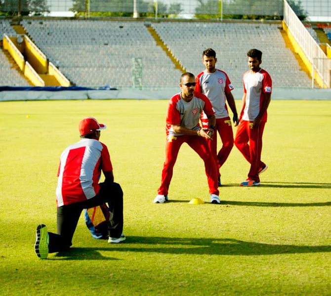 Kings XI Punjab players during a training session