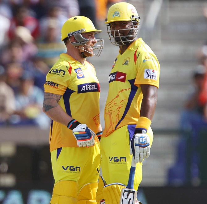 Brendon McCullum (left) with Dwayne Smith