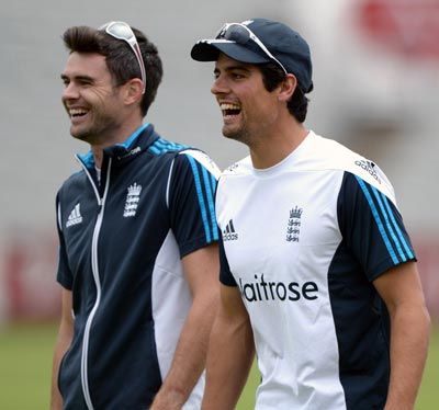 James Anderson (left) with Alastair Cook