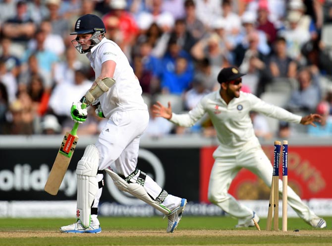 England batsman Sam Robson reacts after his dismissal